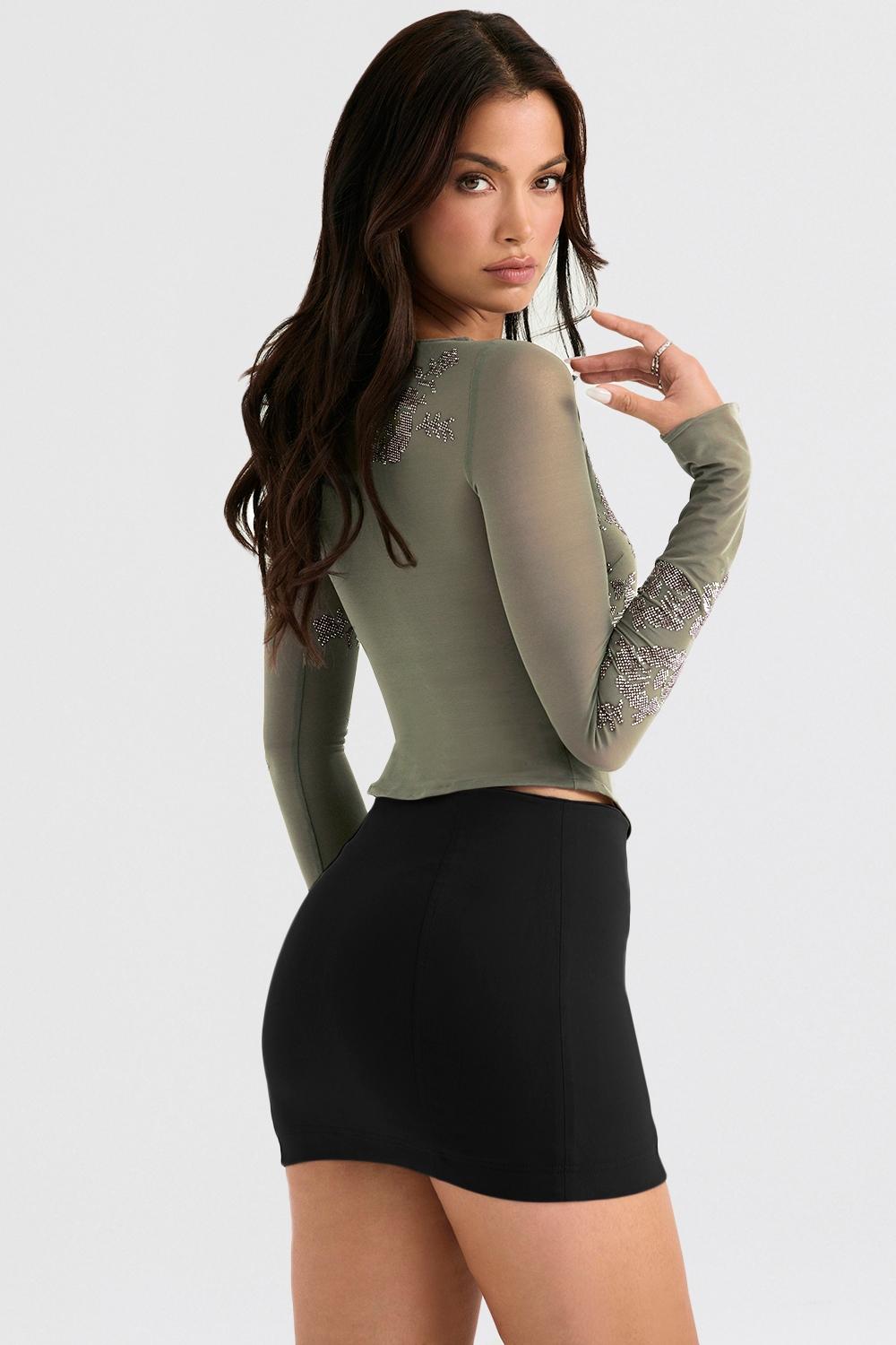 Nisha  black sculpting mini skirt Product Image