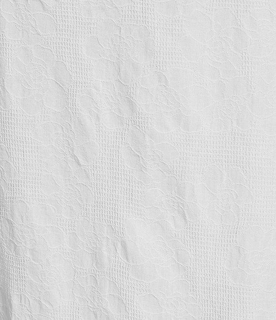 Bryn Walker Lucien Floral Cotton Jacquard Round Neck 3/4 Sleeve Balloon Dress Product Image