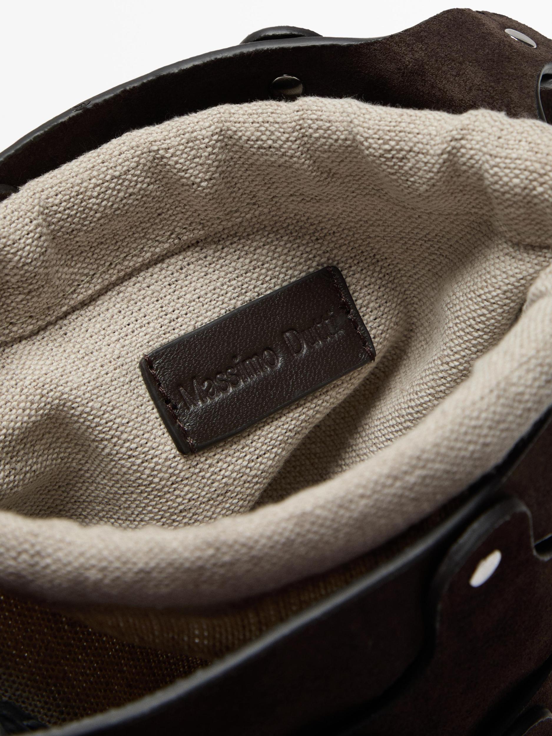 Studded split suede bucket bag Product Image