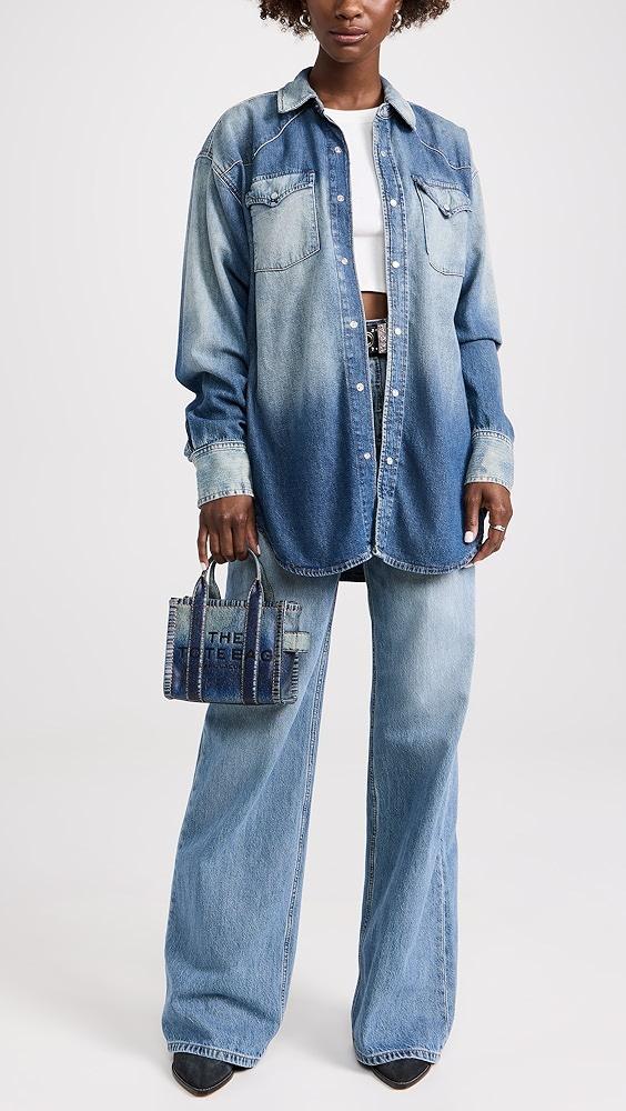 Marc Jacobs The Denim Printed Leather Crossbody Tote Bag | Shopbop Product Image