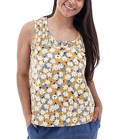 Aventura Essex Floral Organic Cotton Slub Knit Jersey Scoop Neck Tank Top Product Image