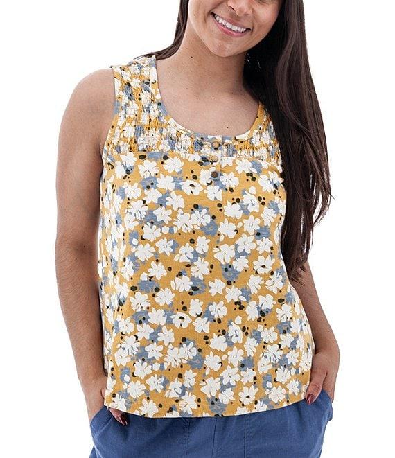 Aventura Essex Floral Organic Cotton Slub Knit Jersey Scoop Neck Tank Top Product Image
