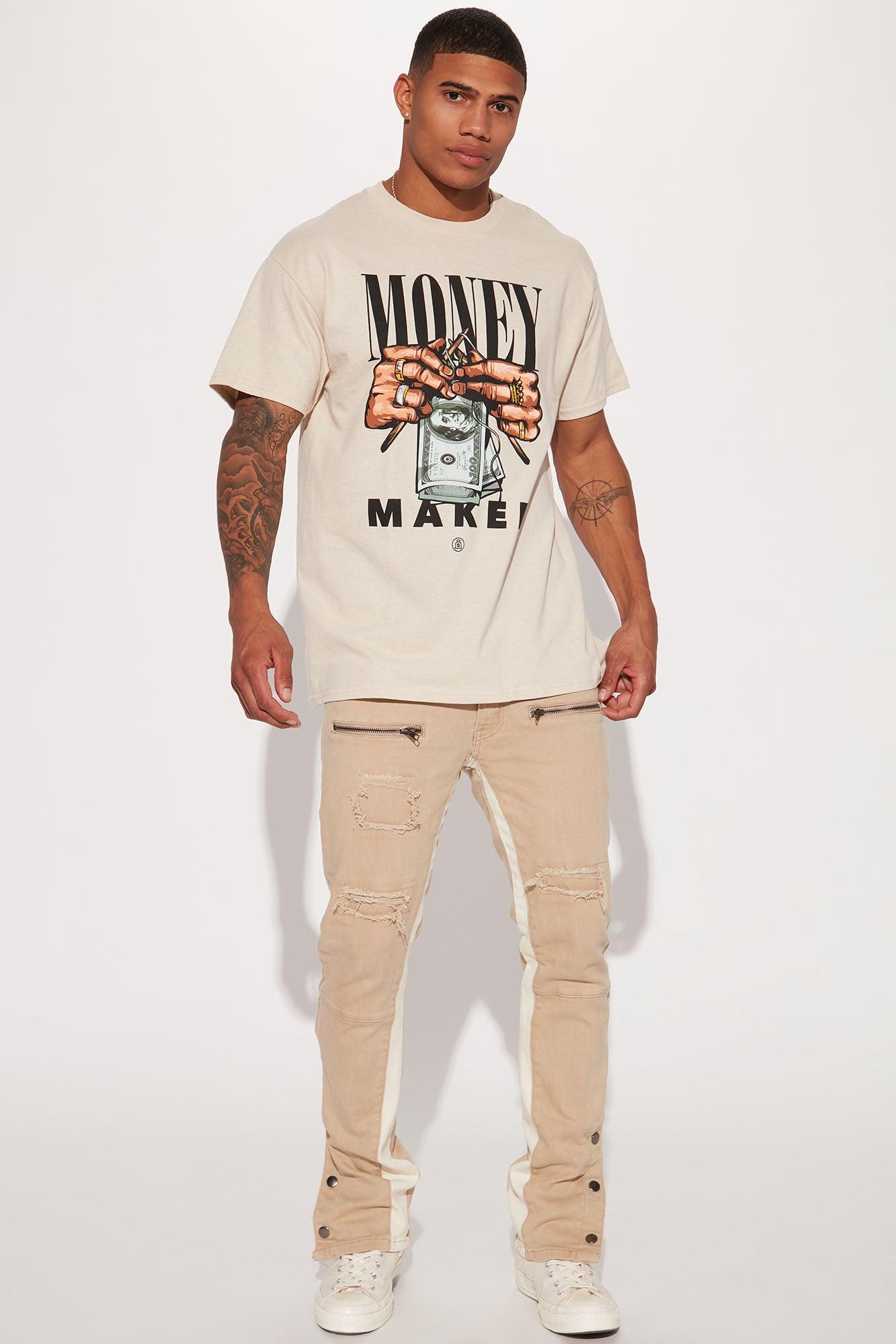 Money Maker Short Sleeve Tee - Taupe Product Image