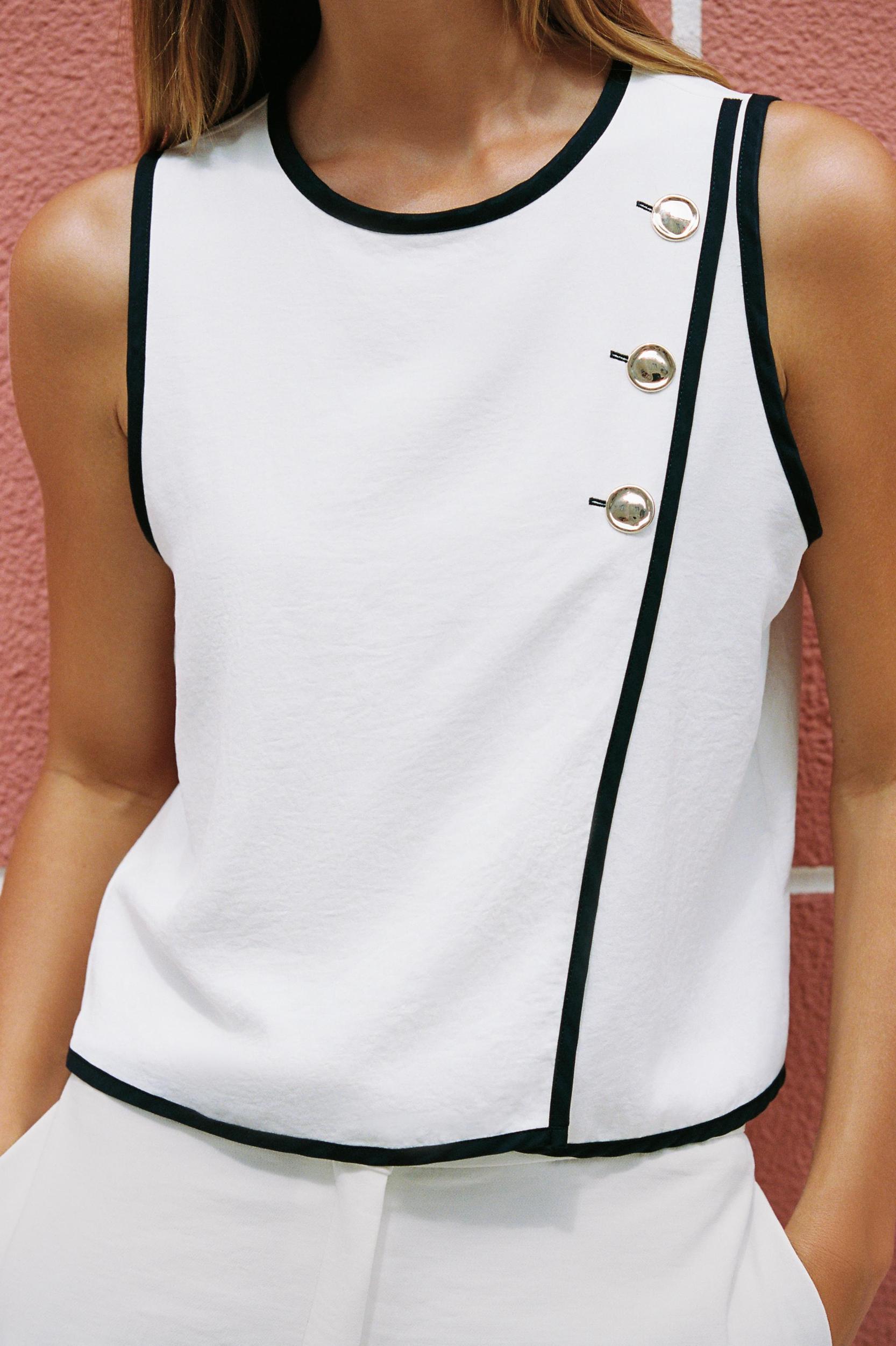 CONTRAST TRIM TOP Product Image