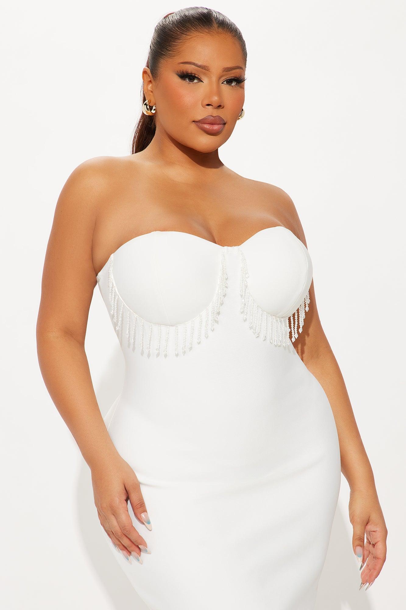 Evening Elegance Bandage Mini Dress - White Female Product Image