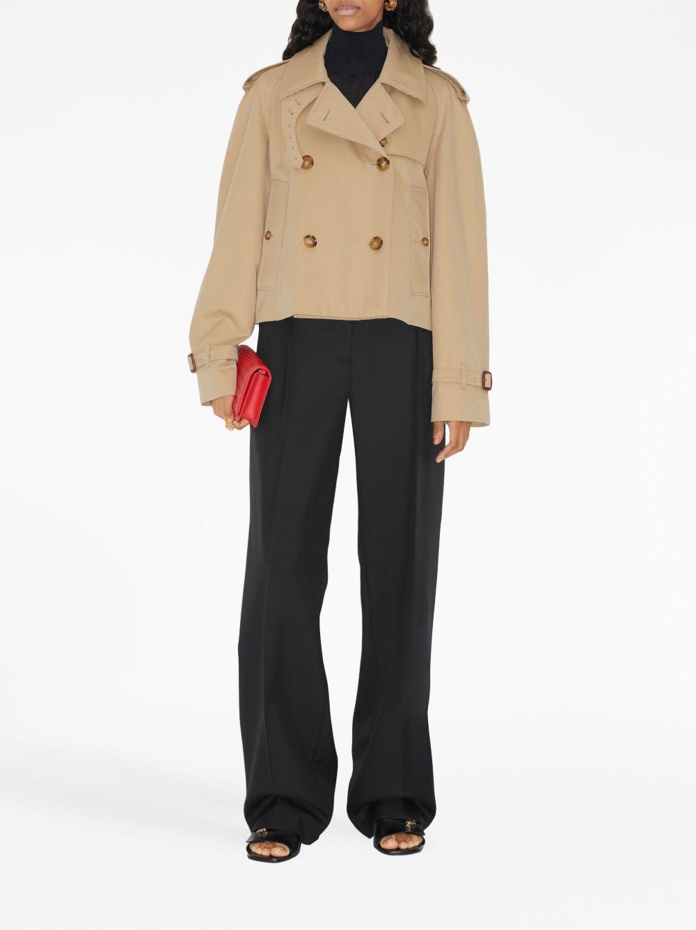 double-breasted cotton trench coat Product Image