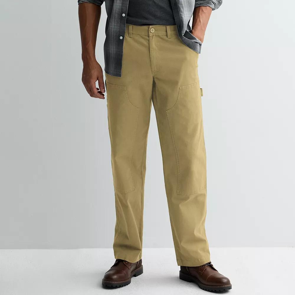 Men's Sonoma Goods For Life® Straight-Fit Canvas Carpenter Pants, Size: 36X34, Green Product Image