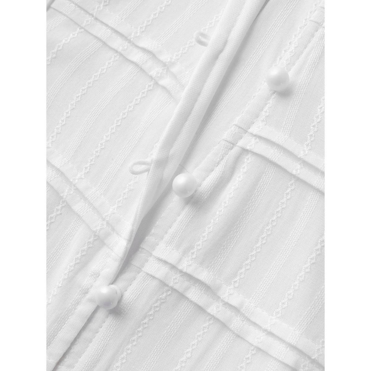 Plus Size Opticwhite Textured Pleated Bodice Plain Blouse Women Elbow-length sleeve Round Neck Everyday-Elegant Blouses BloomChic 22-24/3X Product Image