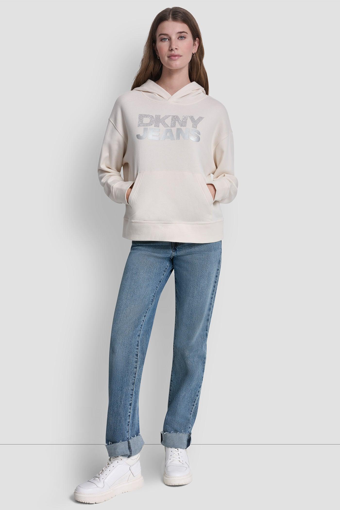 STACKED RHINESTONE FOIL LOGO HOODIE Product Image
