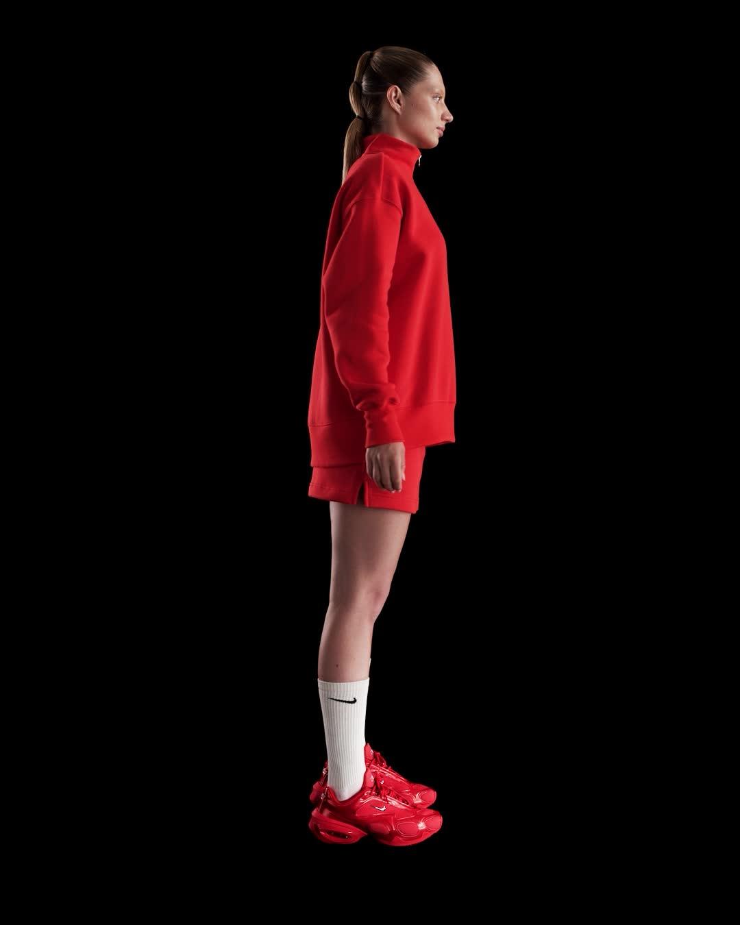 Womens Nike Sportswear Phoenix Fleece Oversized 1/4-Zip Long Sweatshirt | HJ0931-633 Product Image