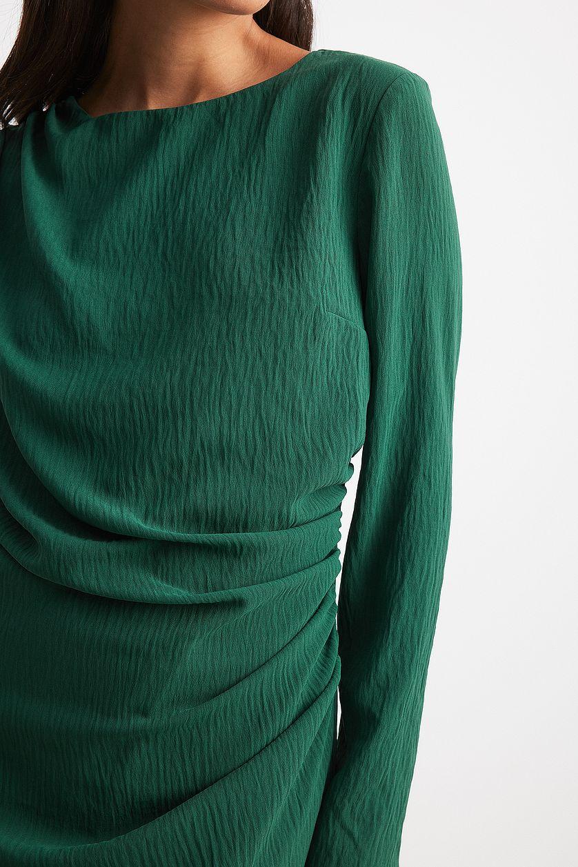 Marked Waist Gathered Mini Dress Product Image