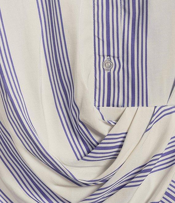 Gianni Bini Diane Striped Button Front Faux Wrap Dress Product Image