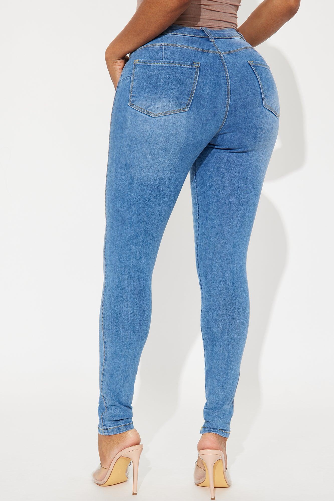 Classic Belle High Rise Booty Lifter Skinny Jeans - Medium Blue Wash Product Image