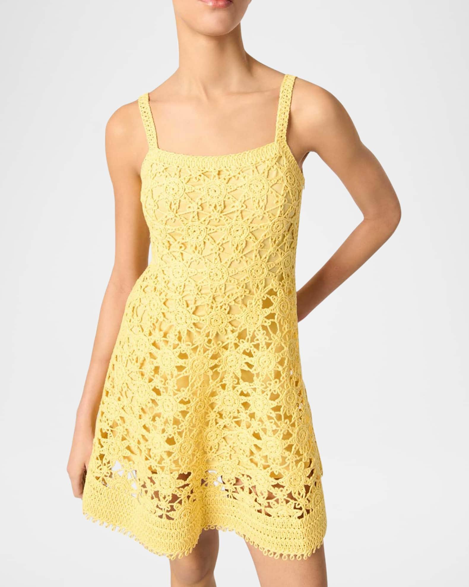 Rust Crochet Mini Dress Product Image