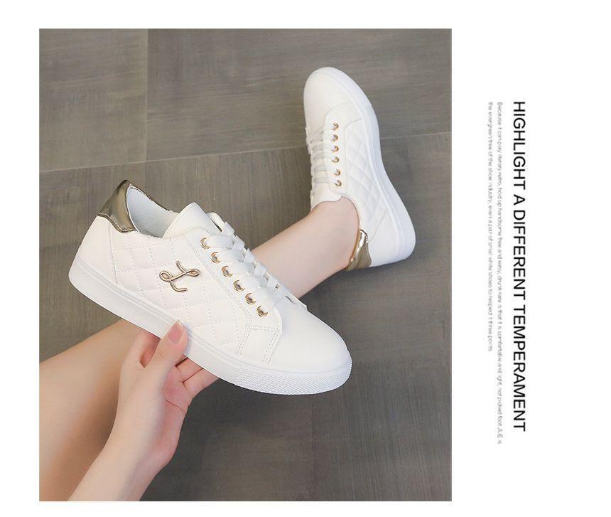 Lettering Lace Up Sneakers Product Image