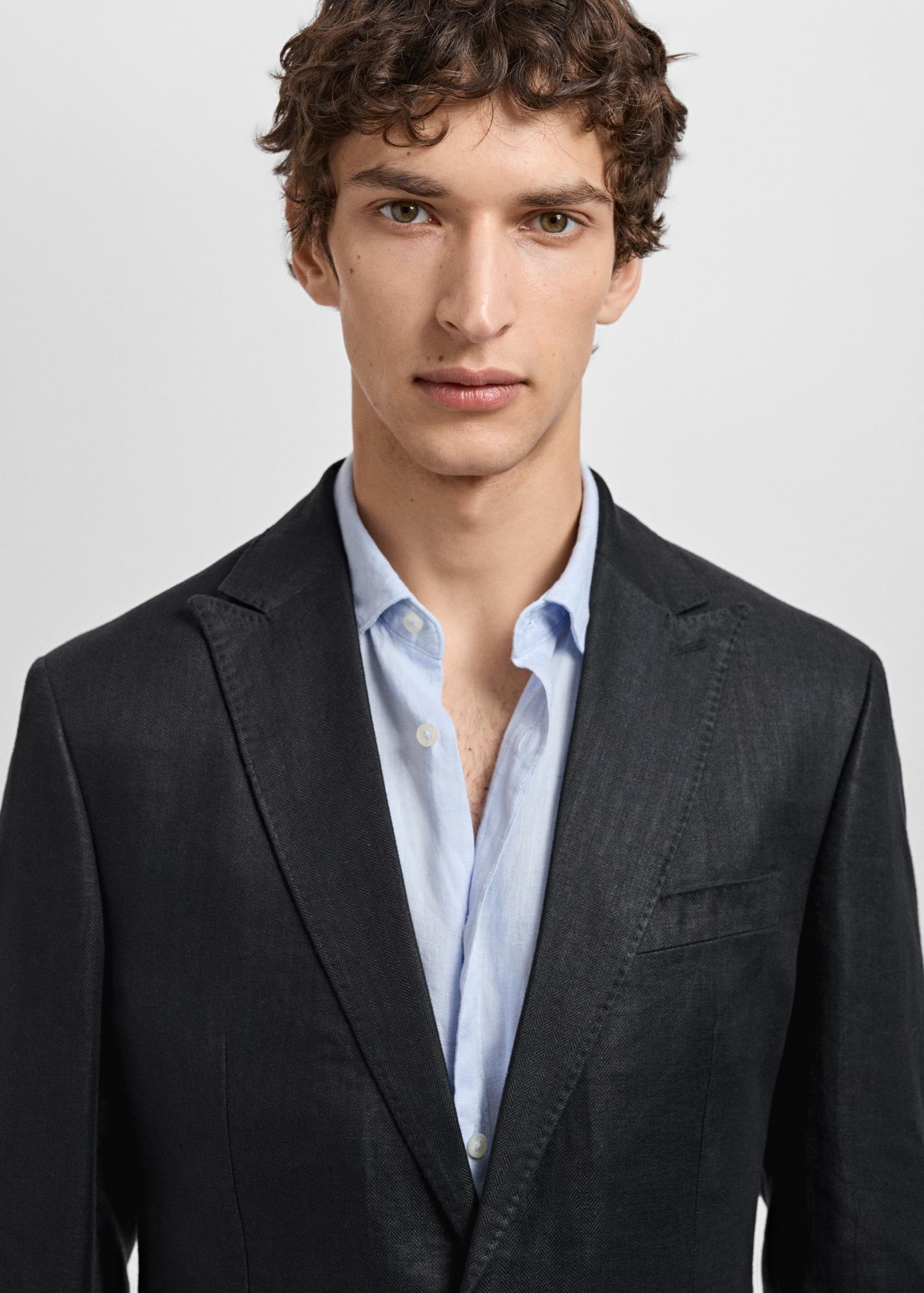 Amalfi 100% linen slim-fit suit blazer - Men | MANGO USA Product Image