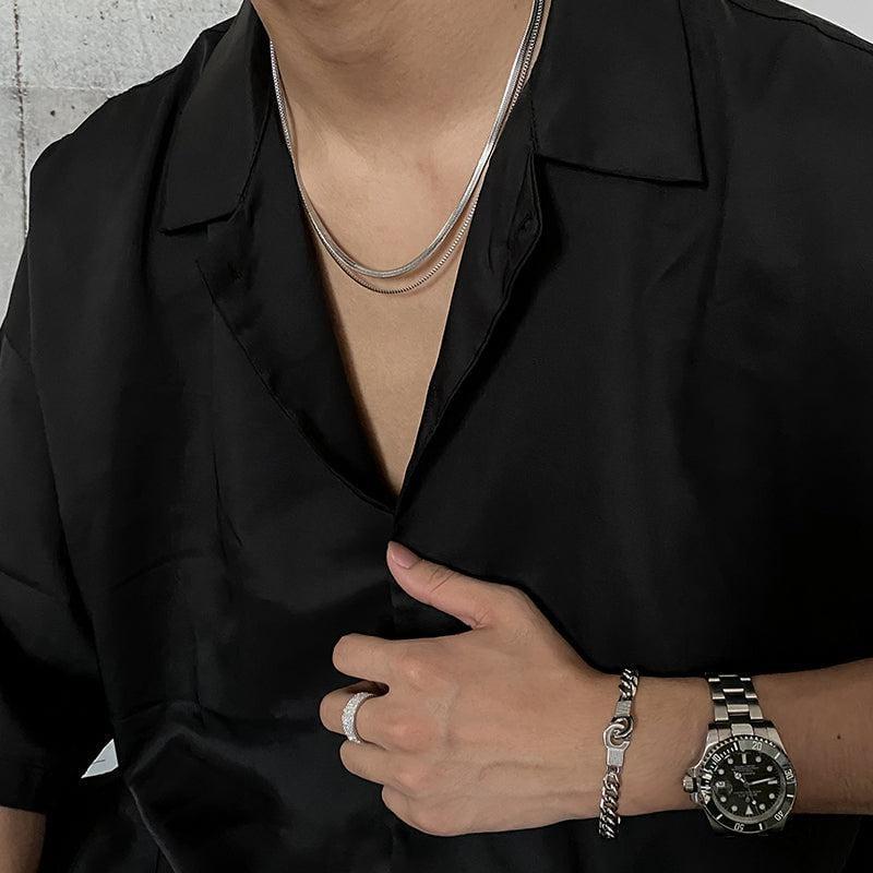 DOUBLE LAYER SNAKE CHAIN NECKLACE Product Image