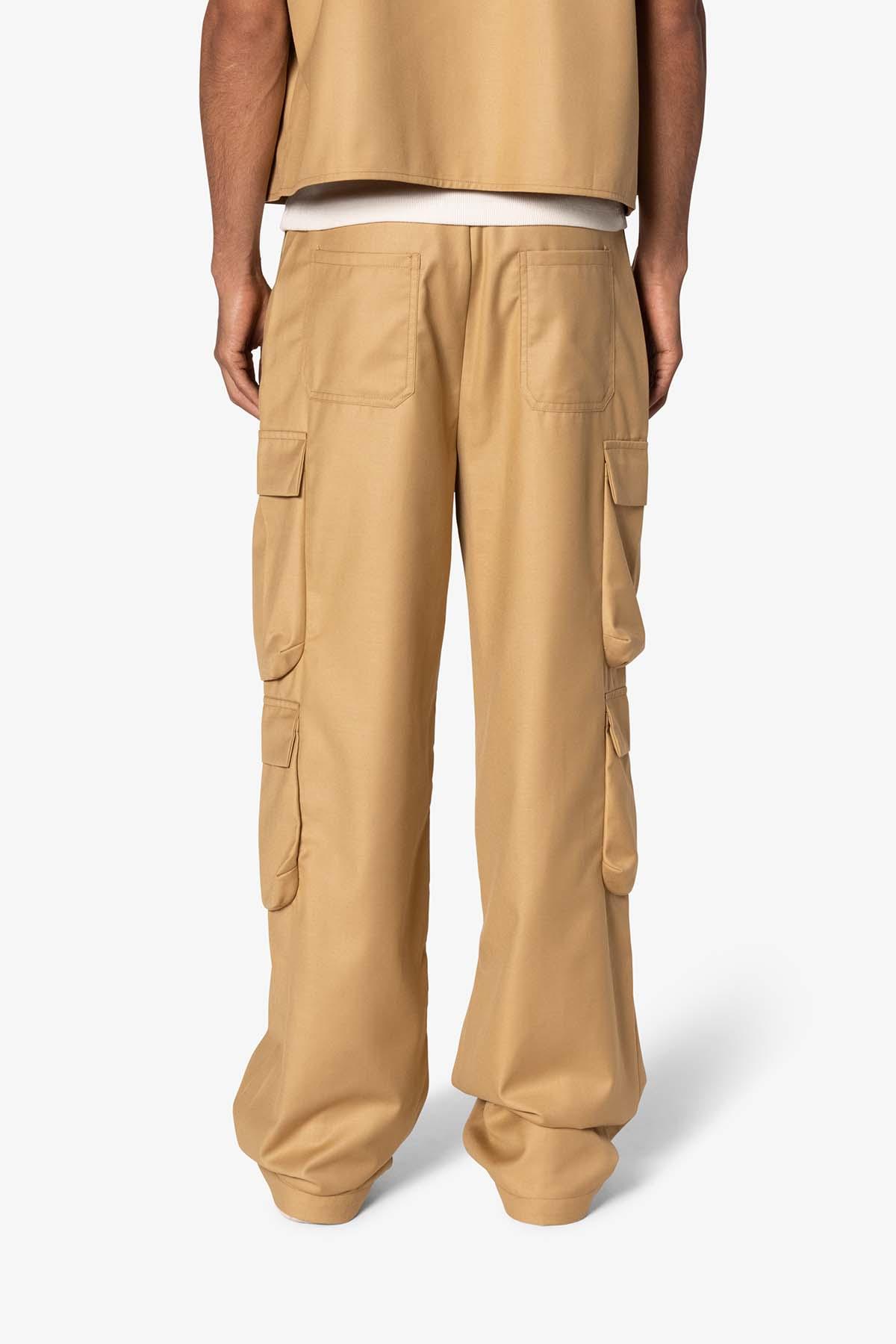 Bonded Gabardine Cargo Pants - Tan Product Image