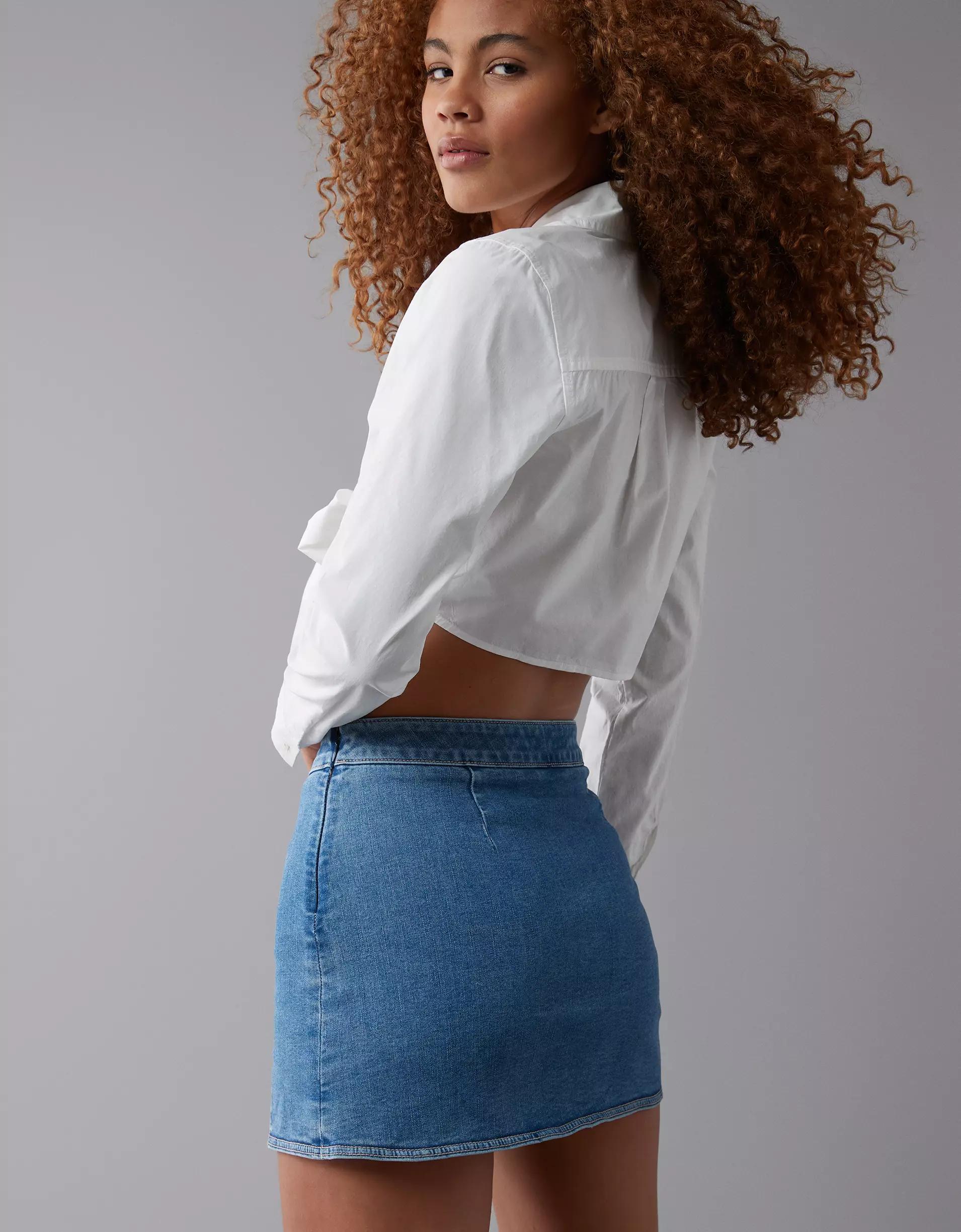 AE Next Level High-Waisted Denim Skort Product Image