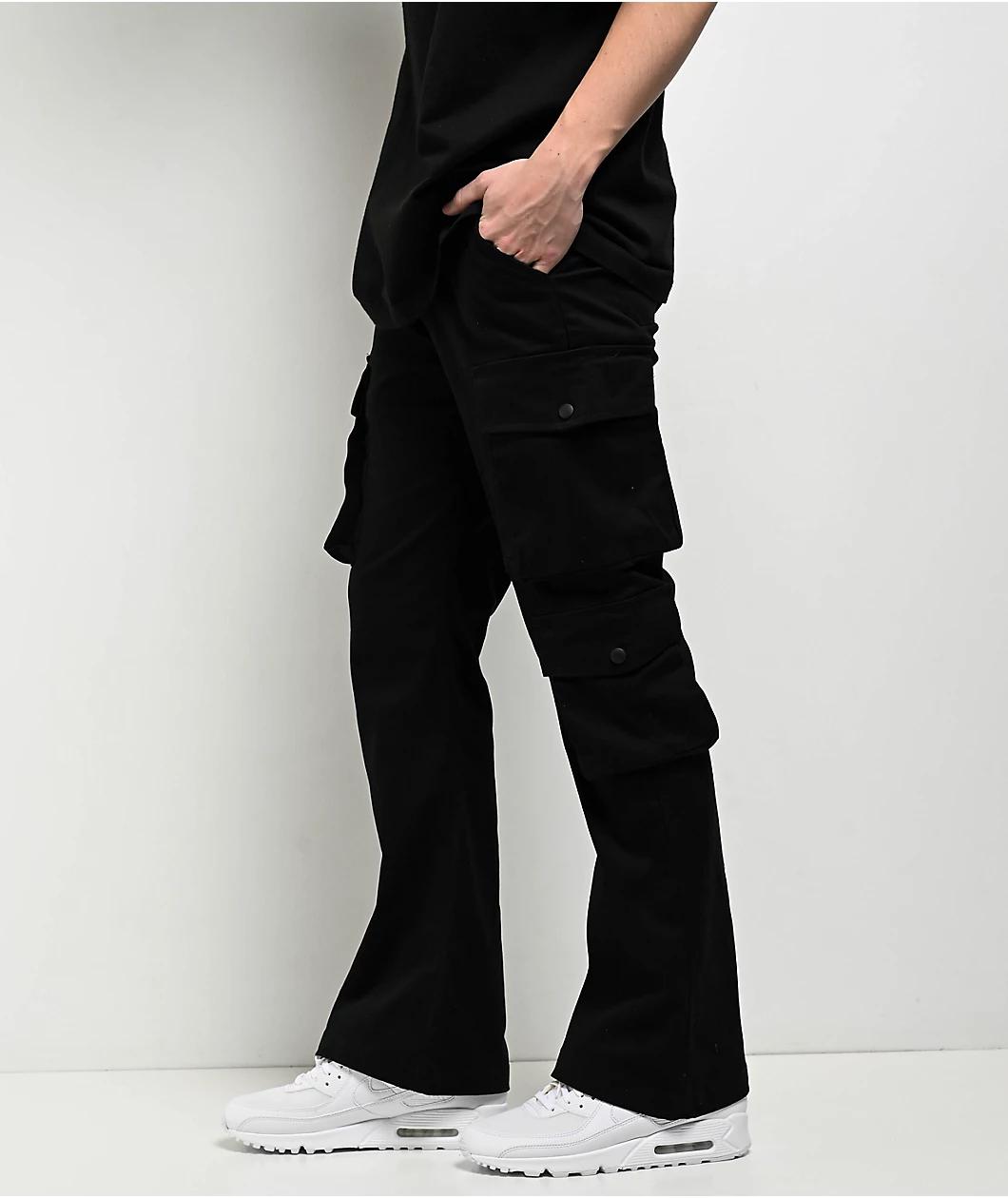 American Stitch Black Flare Cargo Pants Product Image