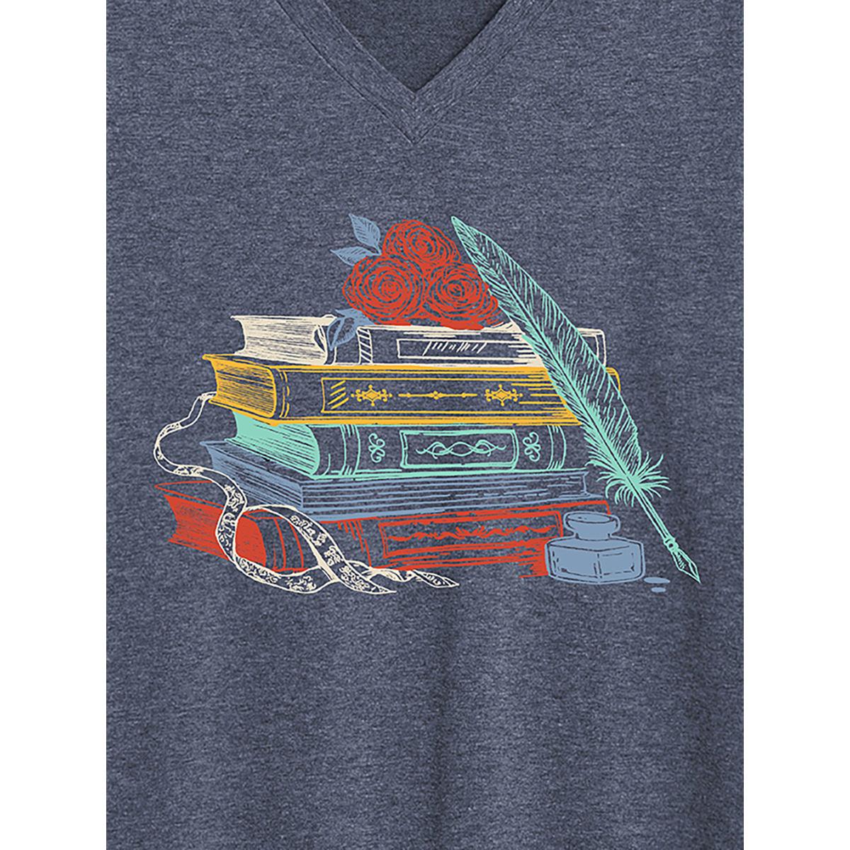 Plus Size Sunkissed Sunflower Round Neck T-Shirt Indigo Women Leisure Non Natural Flowers Round Neck Casual T-shirts BloomChic 14-16/1X Product Image