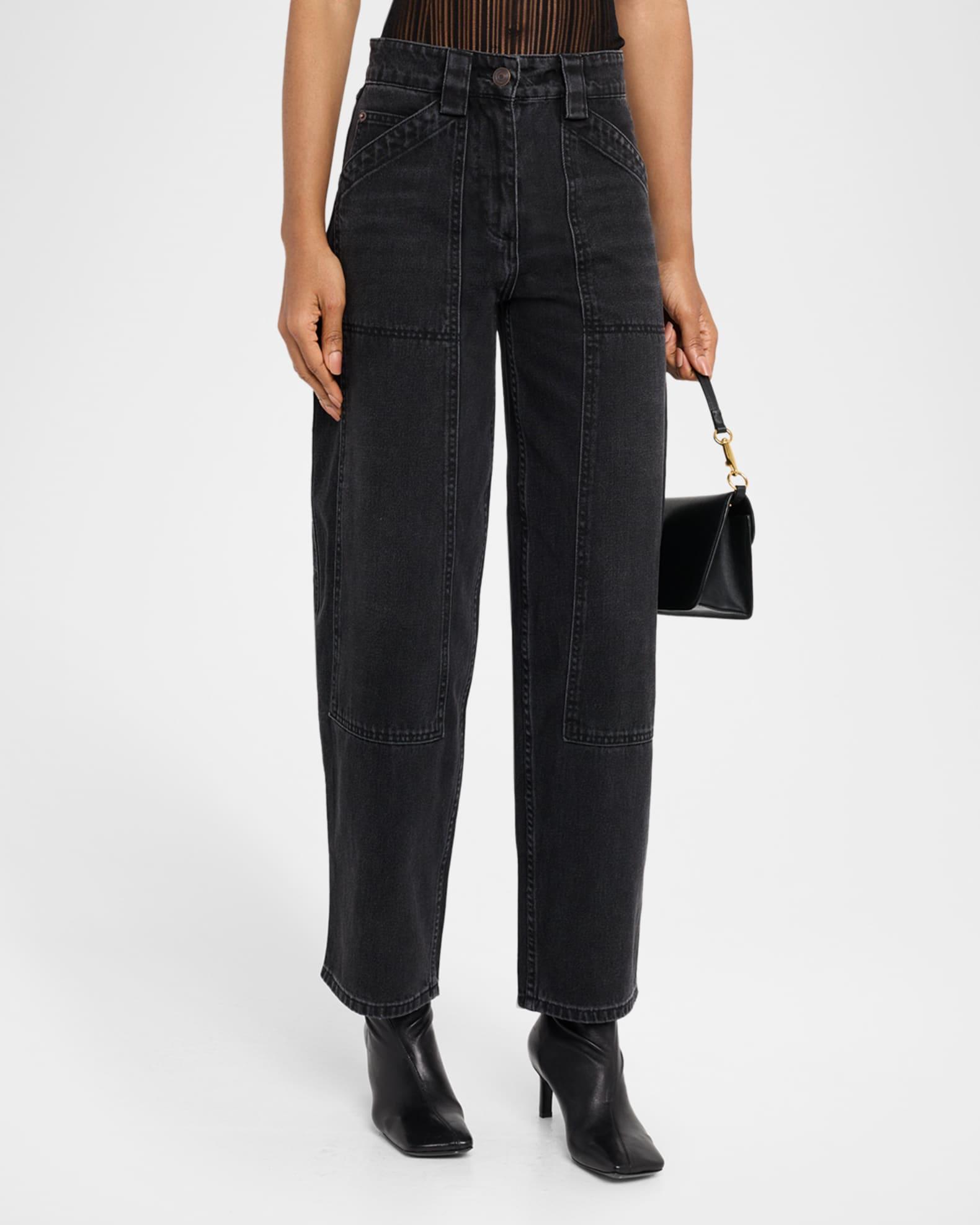 High-Rise Denim Crop Balloon Pants Product Image