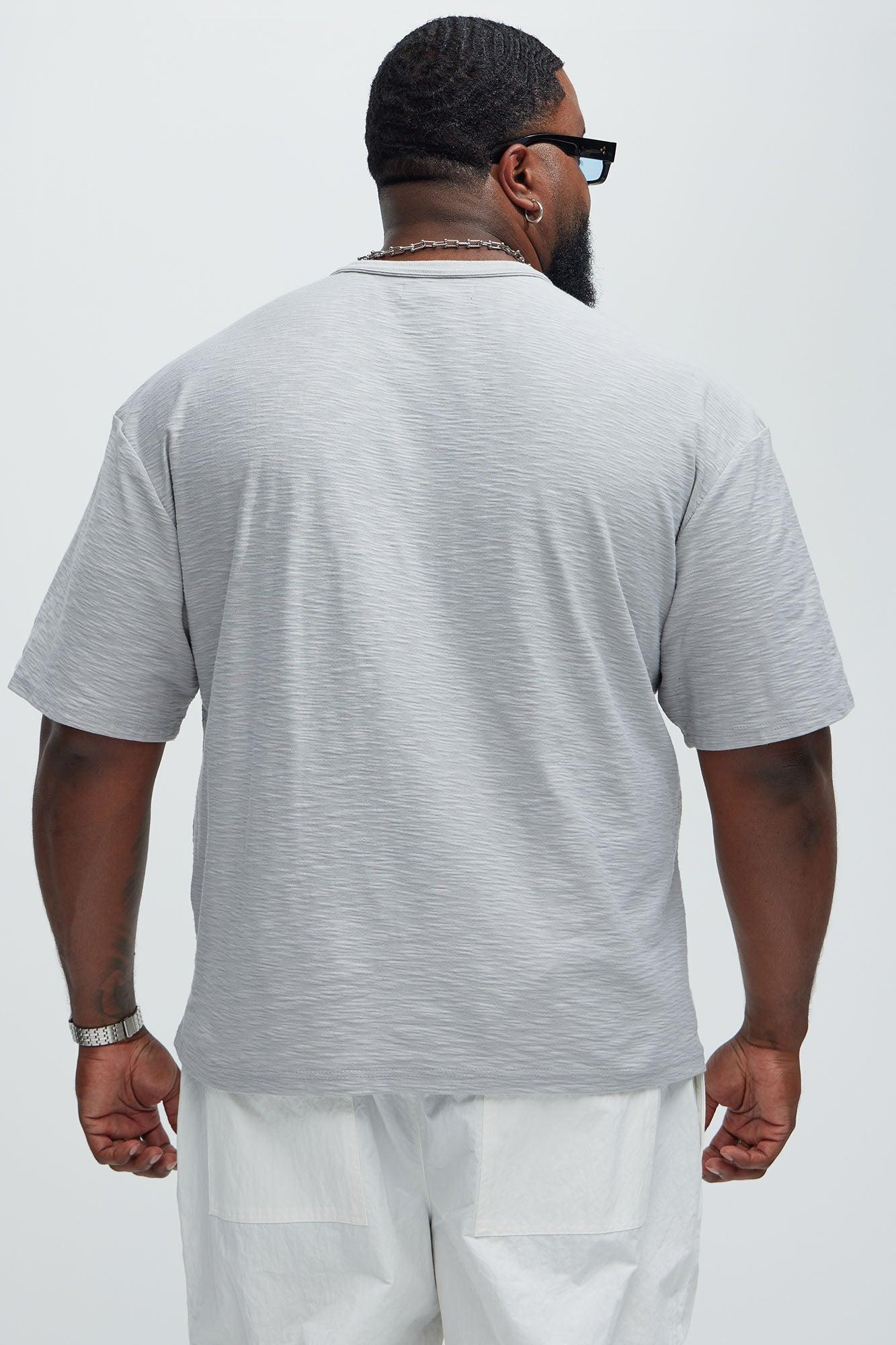 Asher Slub Texture Short Sleeve Tee - Grey Product Image