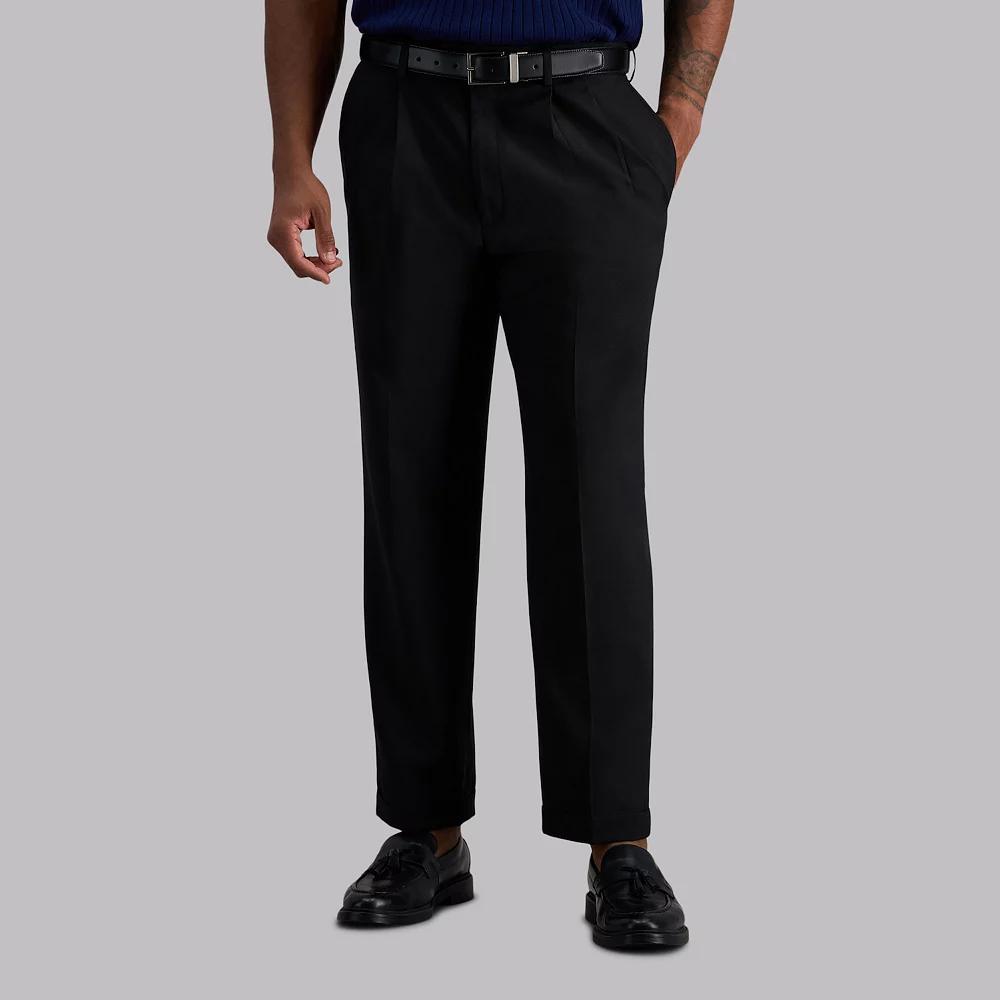 Men's Haggar® eCLo™ Stria Classic-Fit Hidden Expandable Waist Pleated Dress Pants,  Product Image