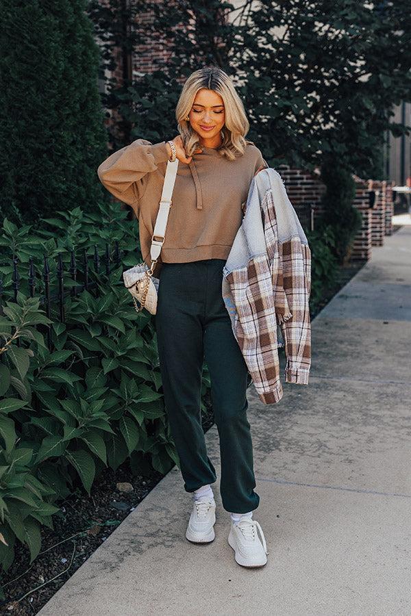 Gym Goals Luxe High Waist Oversized Joggers In Hunter Green Product Image