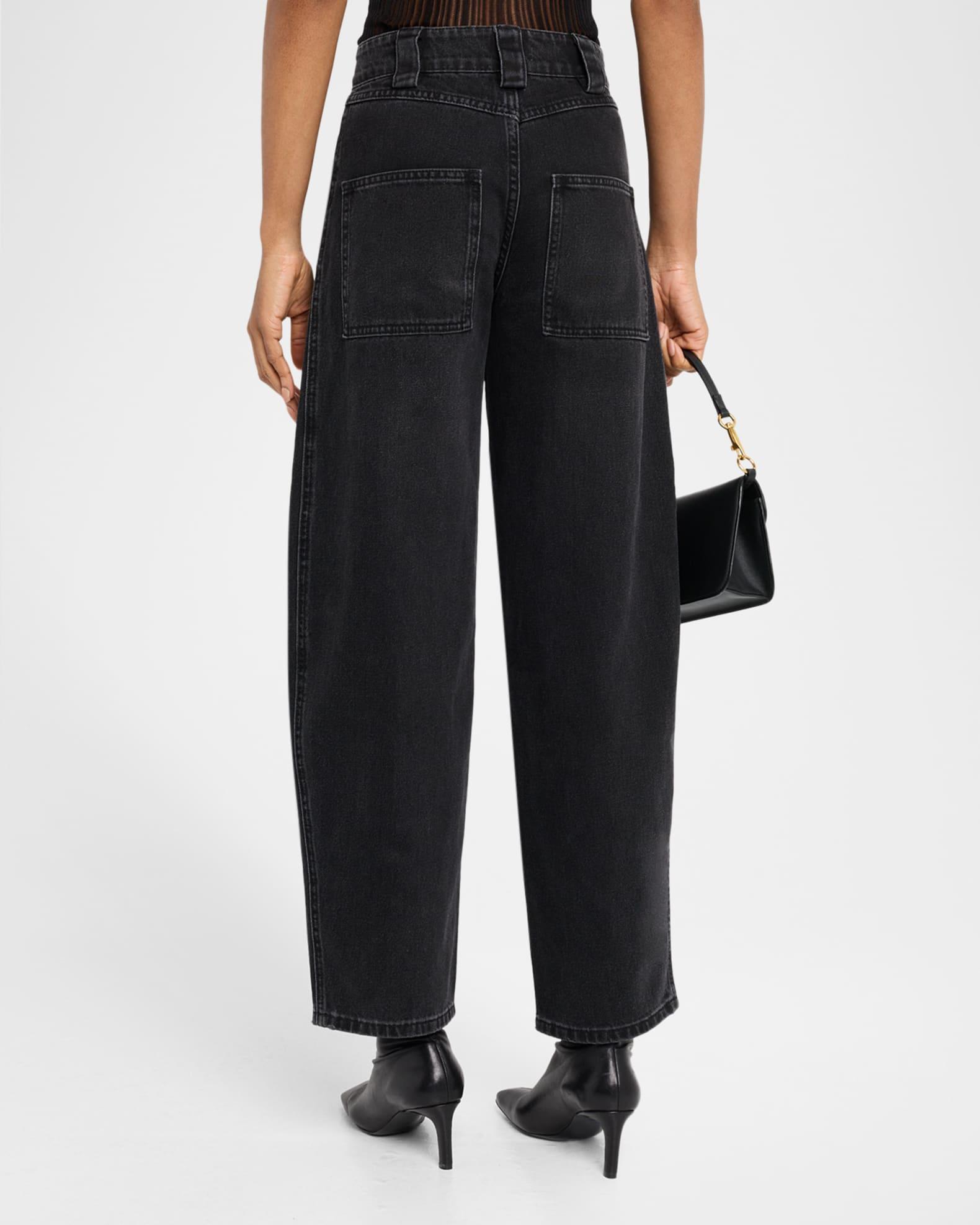 High-Rise Denim Crop Balloon Pants Product Image