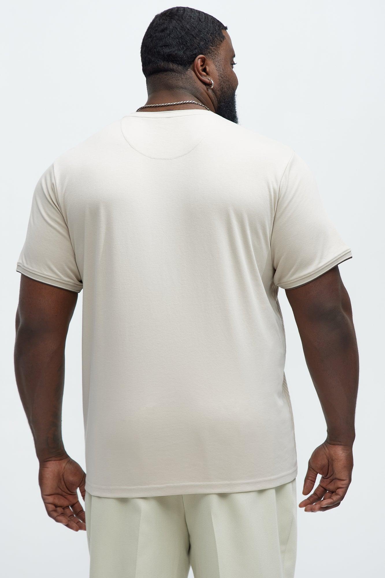 Ribbed Short Sleeve Crew Tee - Sand Product Image