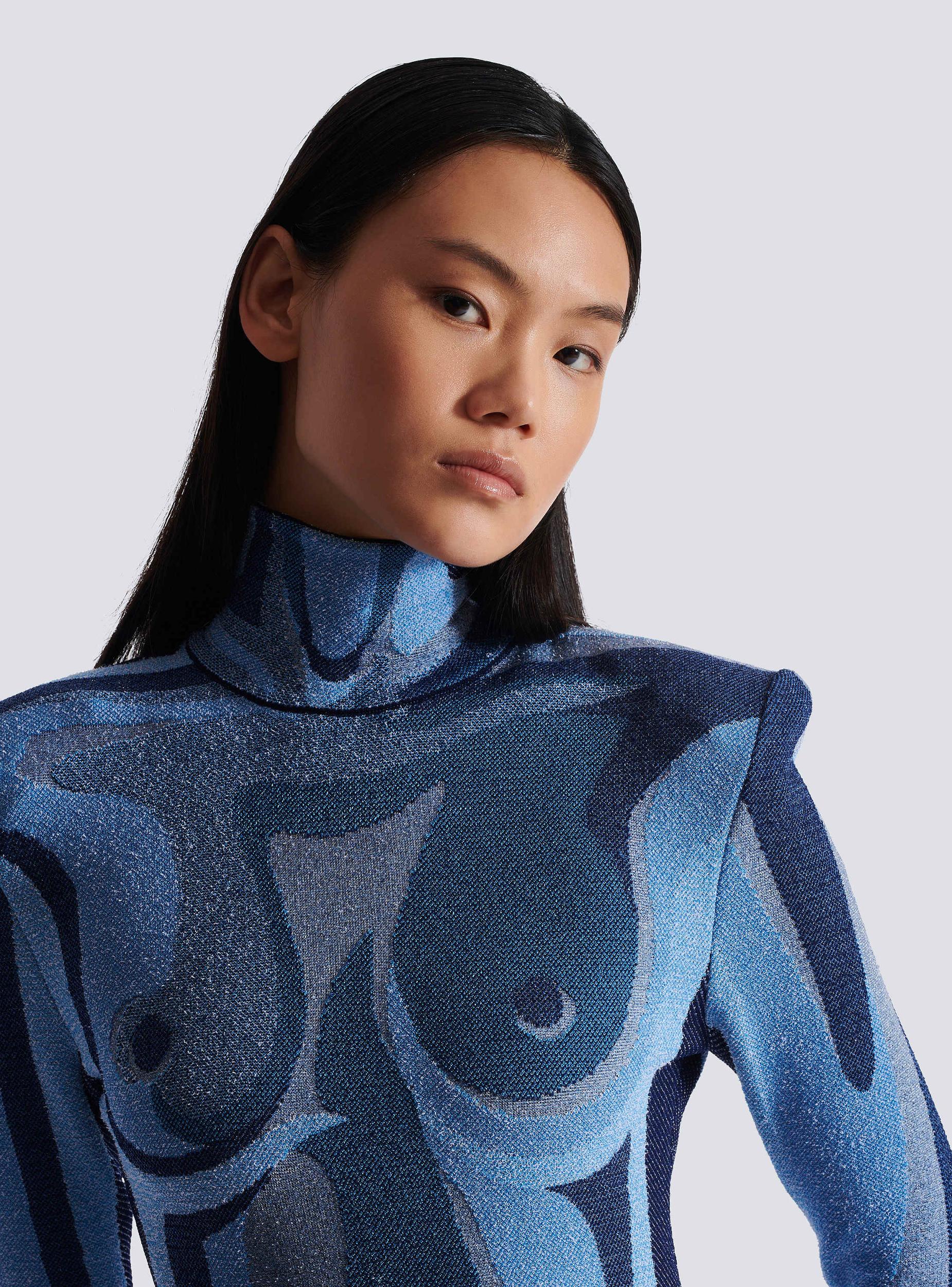 Jacquard knit dress with body motif Product Image