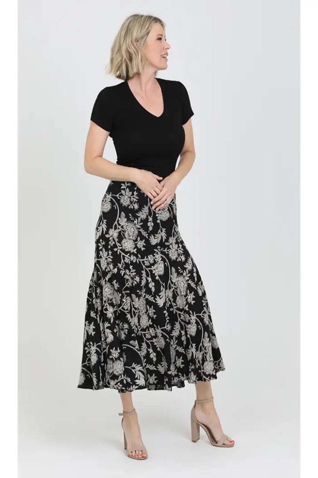 Printed Bias Cut Maxi Skirt Product Image
