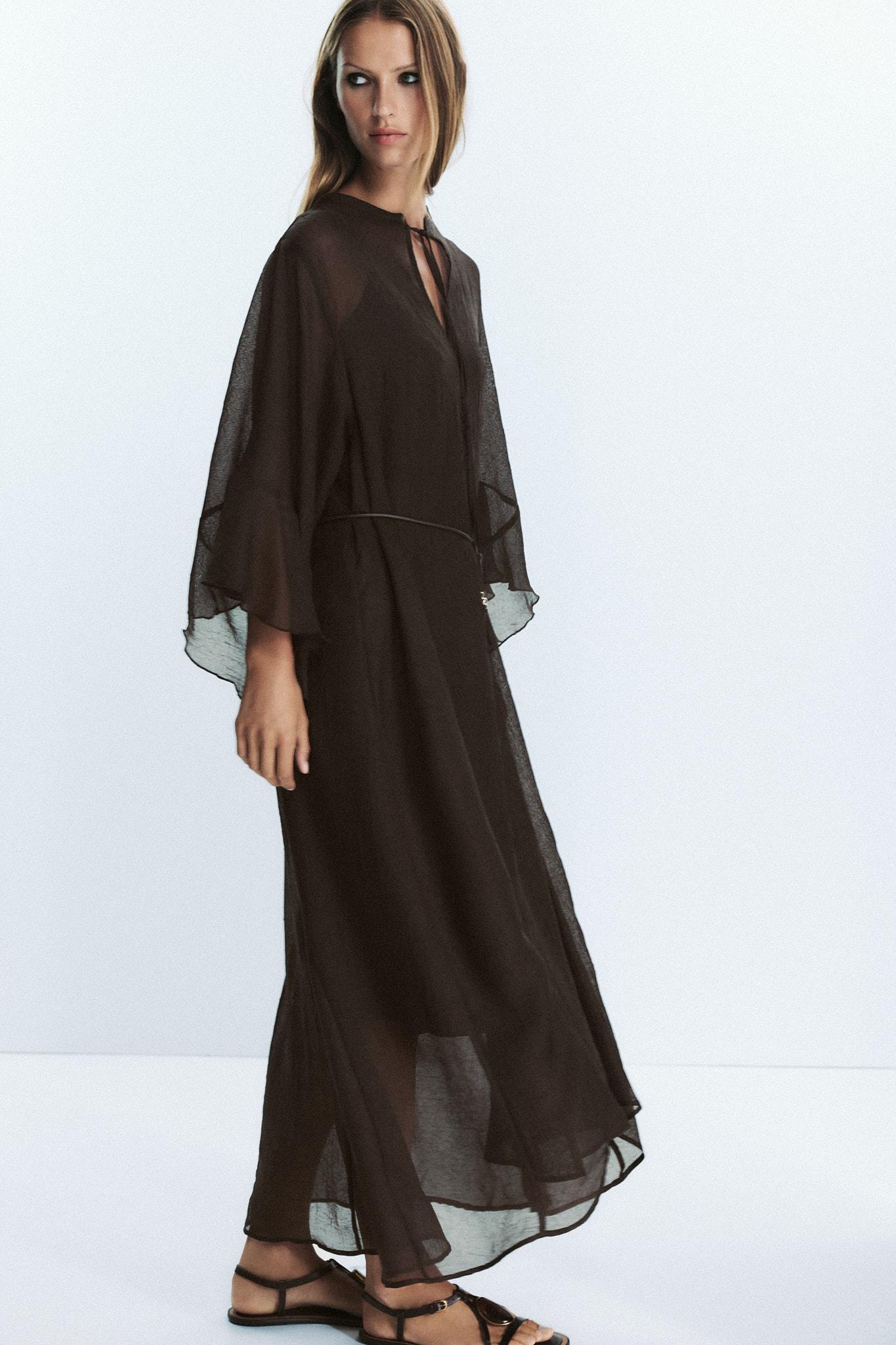 BELTED CAFTAN DRESS Product Image