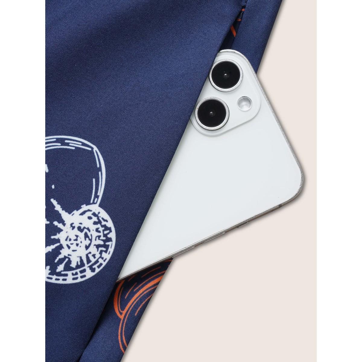 Plus Size Marine Elements Twist Front Elastic Waist Dress Navy Women Resort Twist V-neck Short sleeve Curvy BloomChic 30/6X Product Image