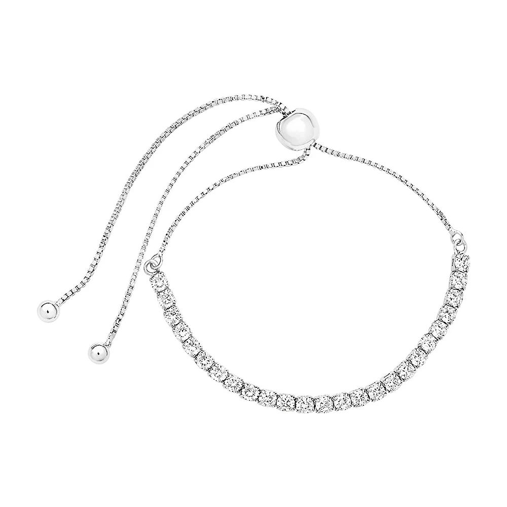 MC Collective Cubic Zirconia Slider Bracelet, Women's, Silver Tone Product Image