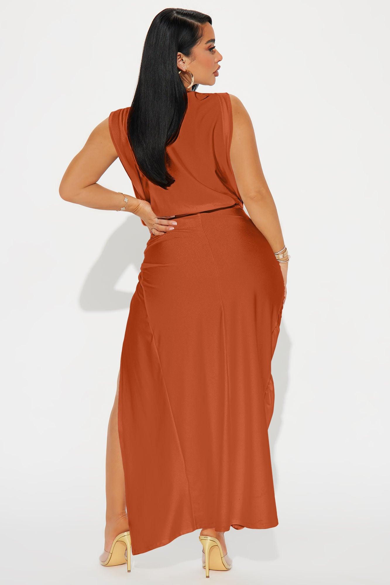 Spice It Up Midi Dress - Rust Product Image
