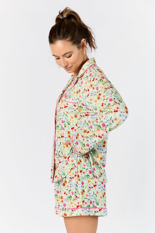 Good To Get Away Botanical Floral Long Sleeve Pajama Top FINAL SALE Product Image