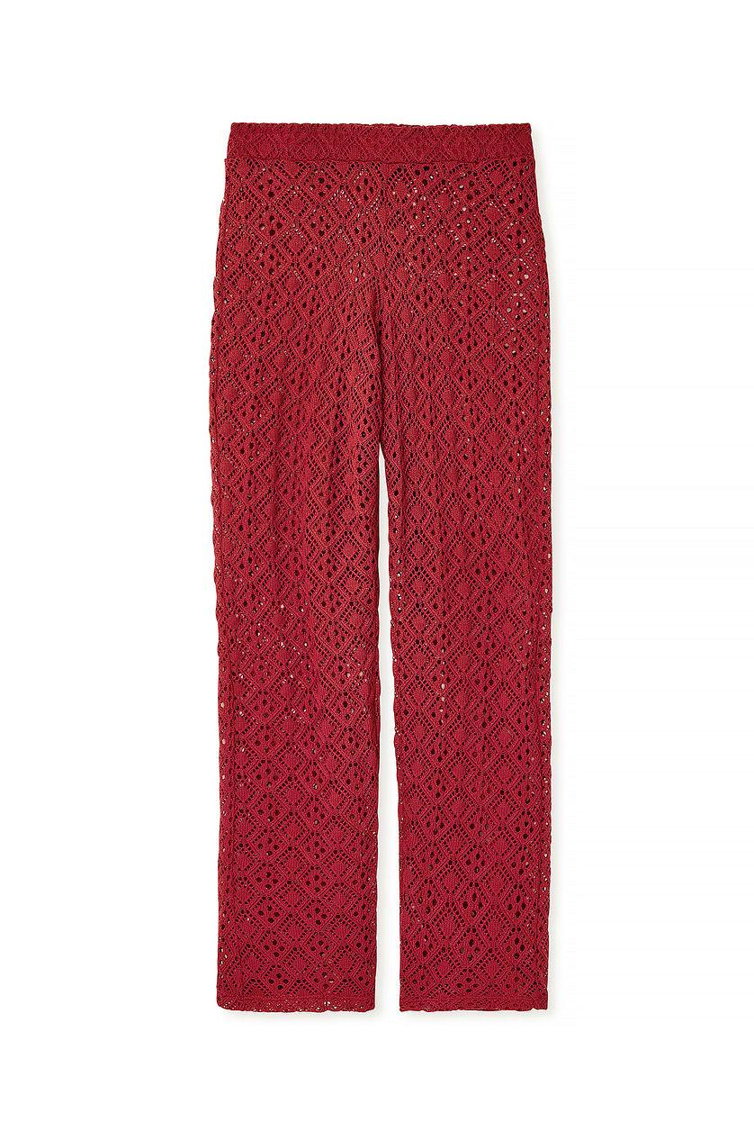 Crochet Loose Mid Waist Pants Product Image