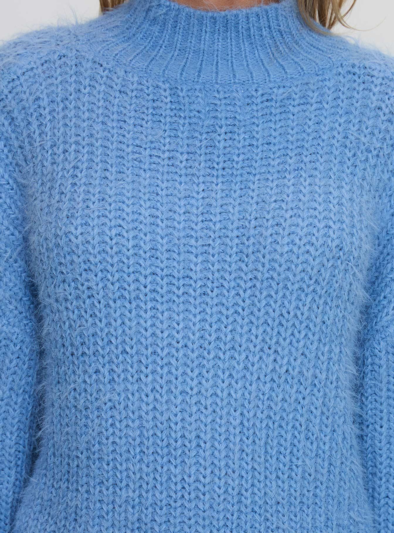 Gavelston Crew Neck Waffle Sweater Blue Product Image