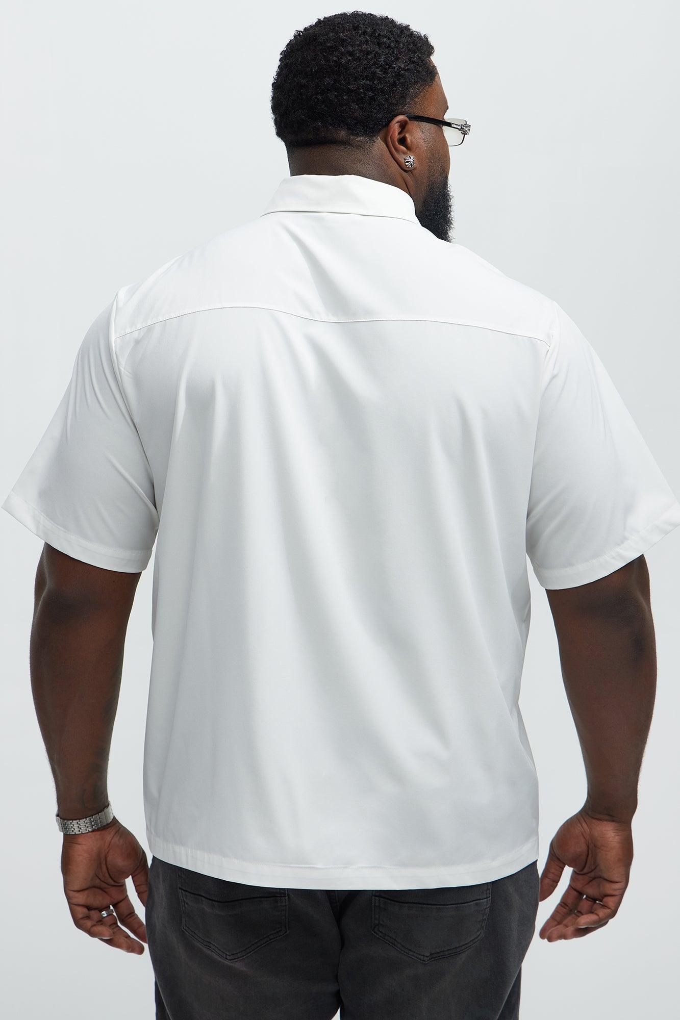 Smoking Skeleton Graphic Button Up Shirt - White Male Product Image