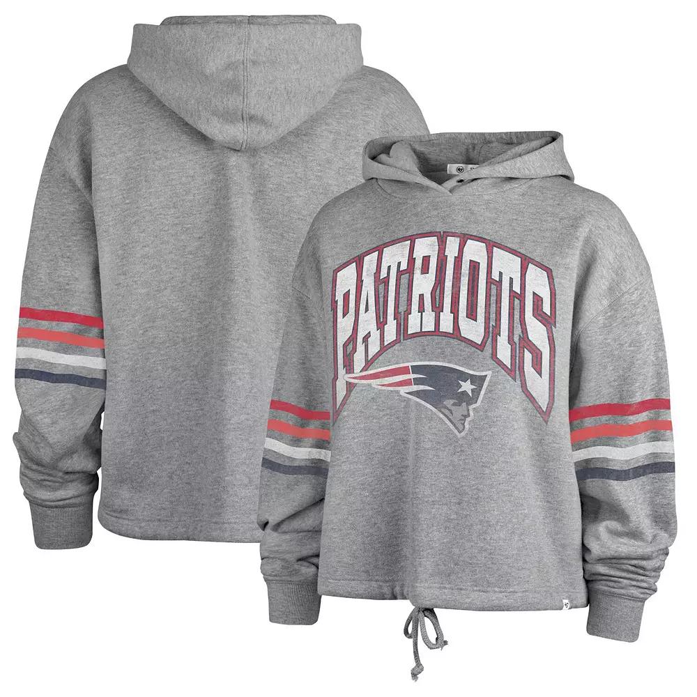 Women's '47 Heather Gray New England Patriots Upland Bennett Pullover Hoodie,  Product Image