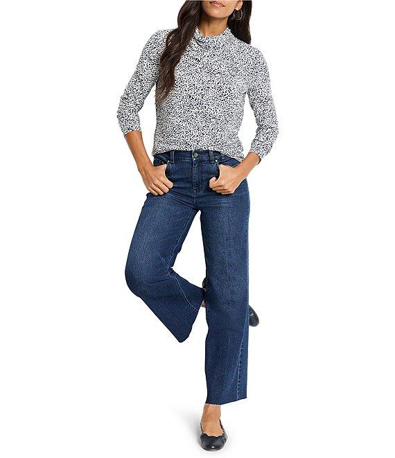 NIC + ZOE Animal Instinct Drape Neck Long Sleeve Top Product Image