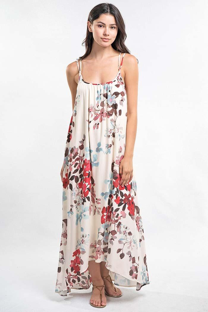 Floral Strappy Back Maxi Dress Product Image