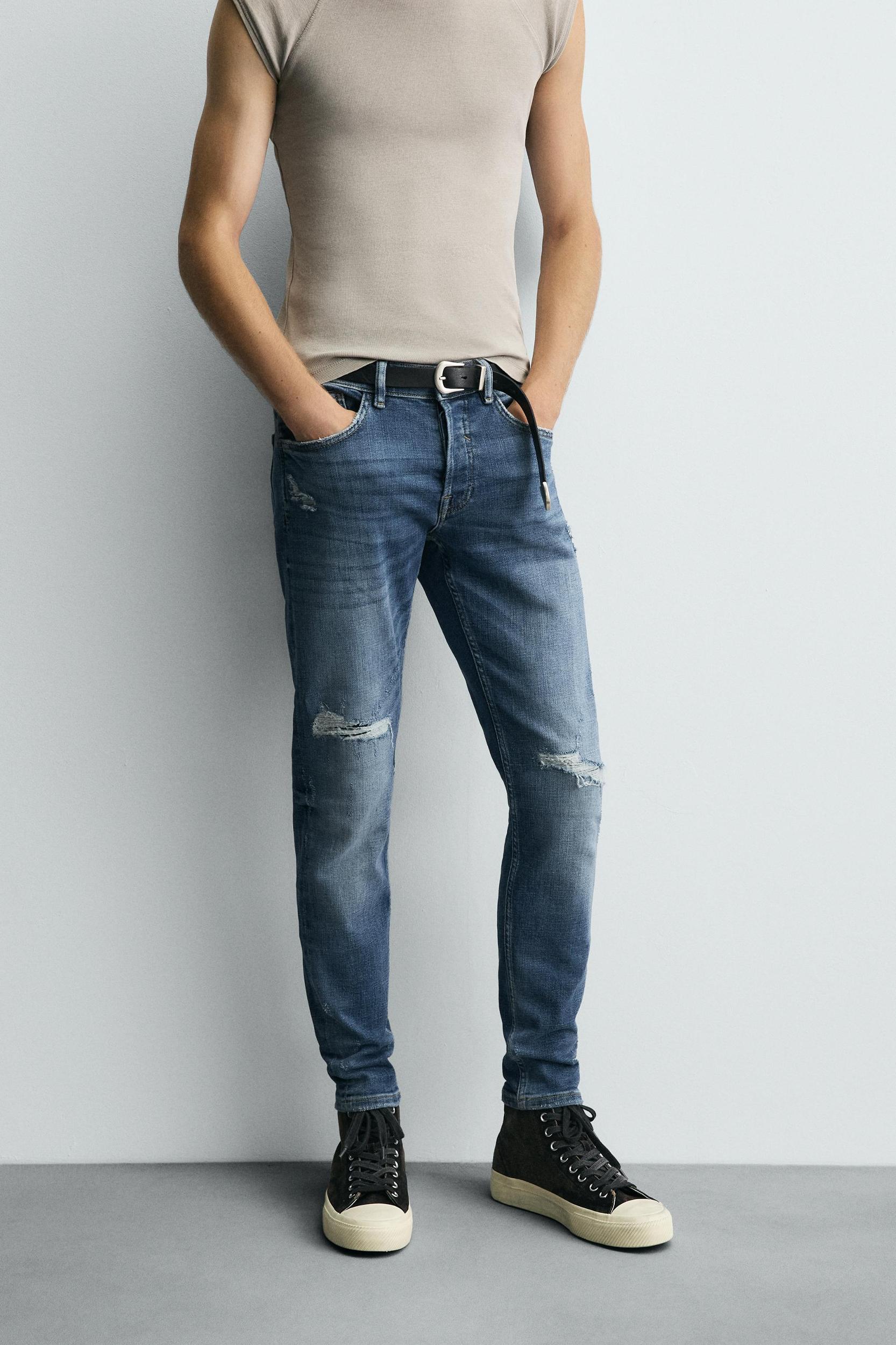RIPPED SKINNY FIT JEANS Product Image