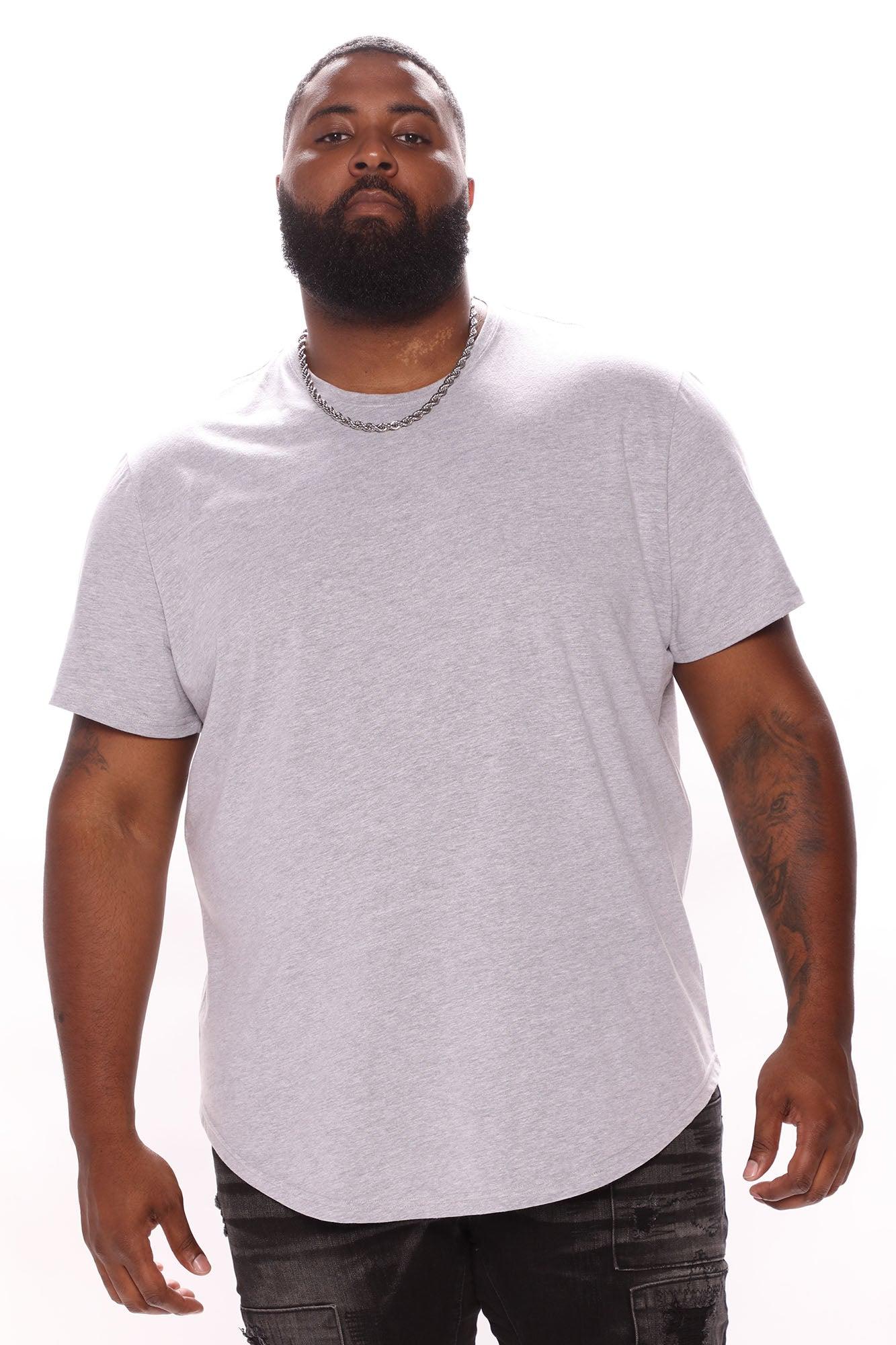 Essential Short Sleeve Scallop Crew Tee - HeatherGrey Product Image