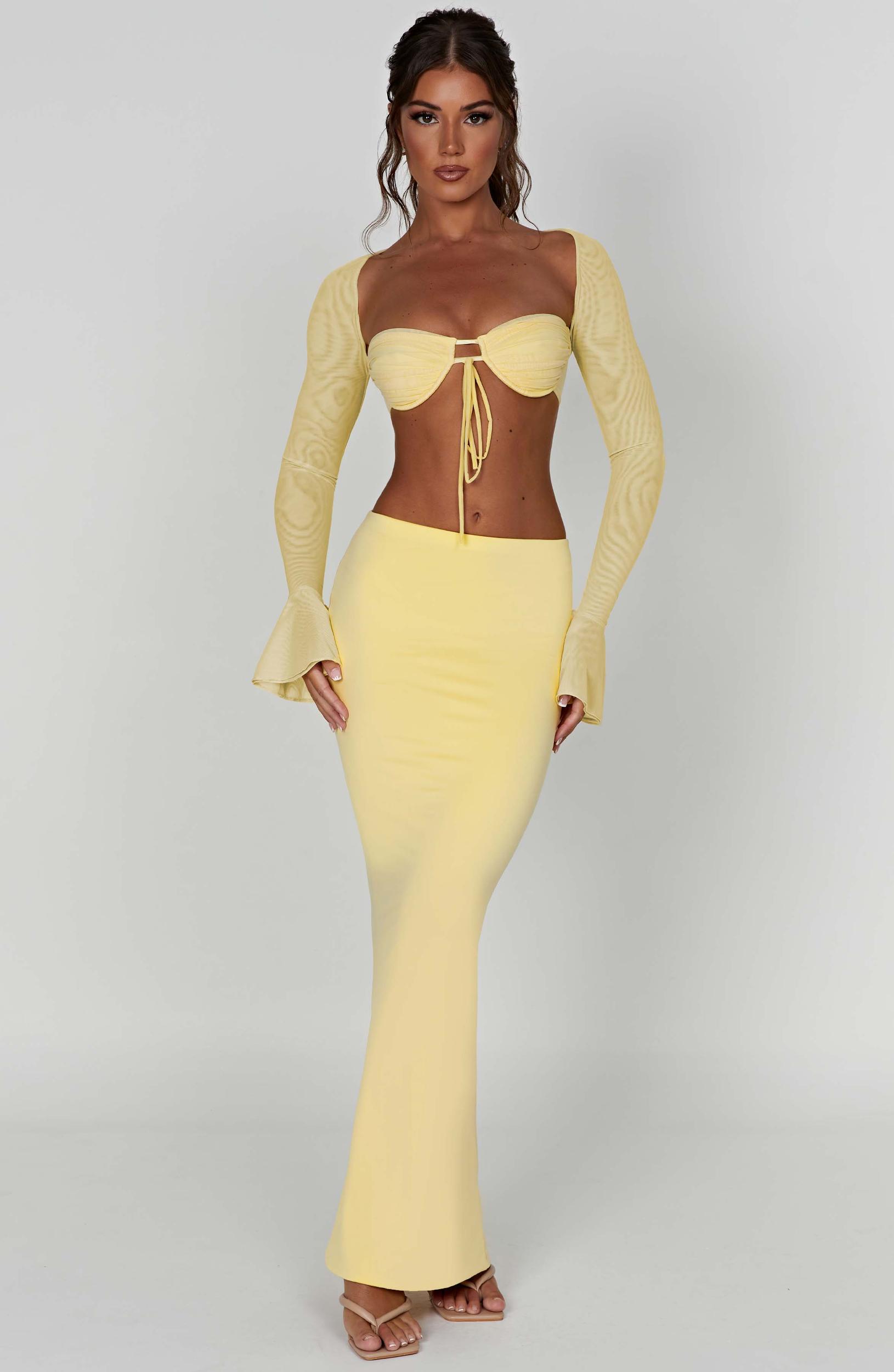 Astrid Maxi Skirt - Lemon Product Image