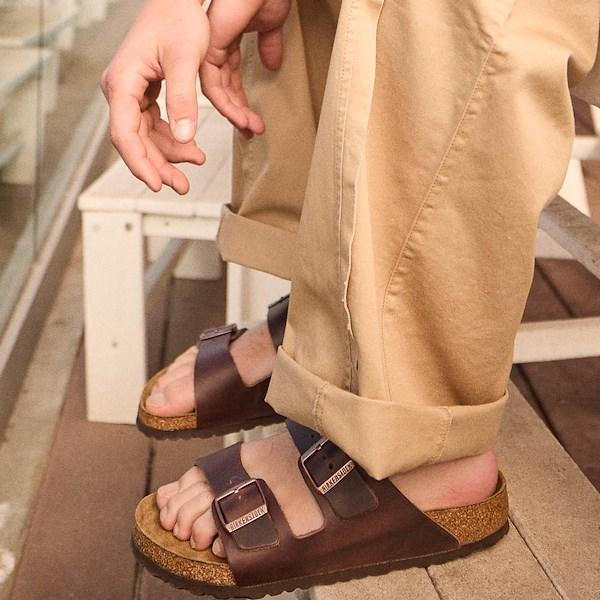 Mens Birkenstock Arizona Soft Footbed Slide Sandal - Habana Product Image