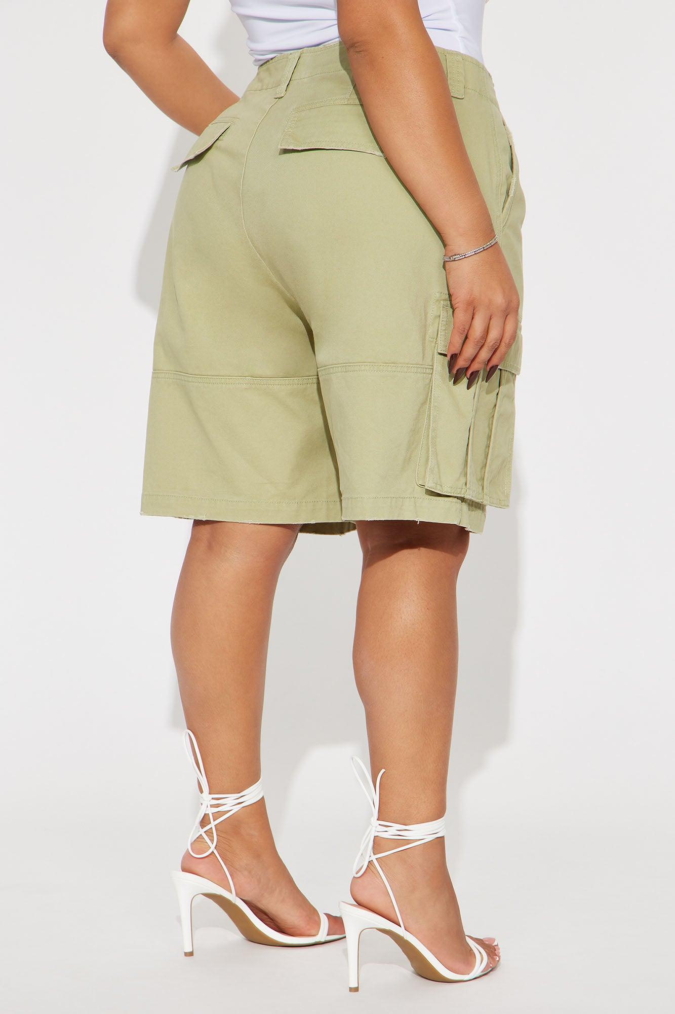 Mixed Emotions Cargo Bermuda Short - Sage Product Image
