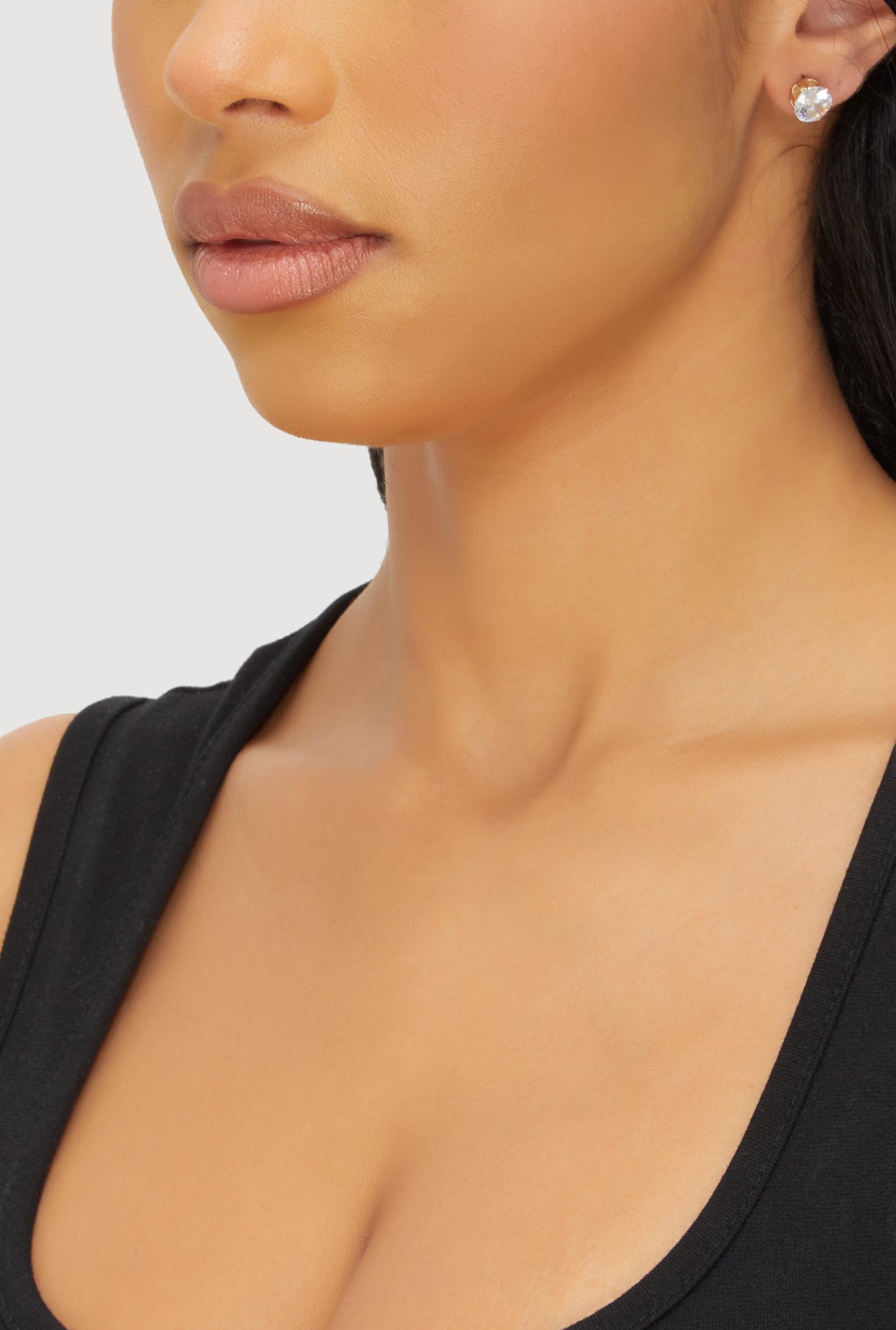 Metallic Hoop Earrings Set of 6 Male Product Image